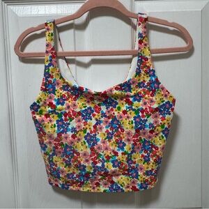 Fun Floral Old Navy Powersoft Workout Tank with Built-in Bra